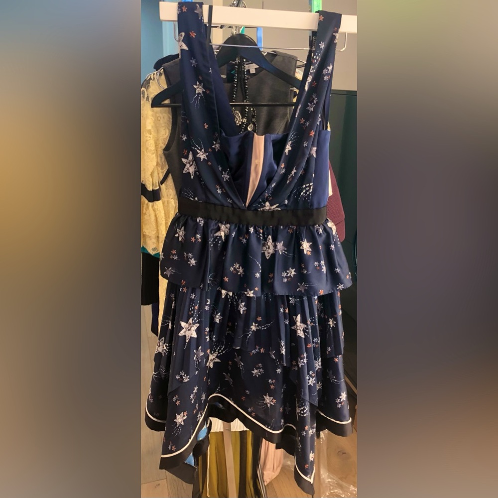 SELF-PORTRAIT Star Handkerchief Blue Dress Women’s (US6) - Picture 4 of 8